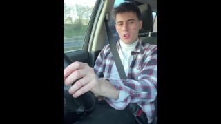 Risky Car Blowjob in Traffic