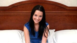 Petite 95lb raven-haired 18 yr old makes her debut porn
